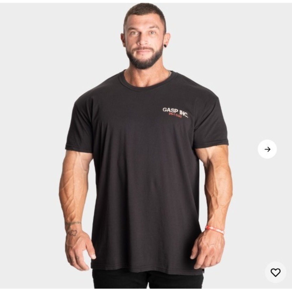 GASP Men's Utility Street Tee XL Washed Black Bodybuilding Gym T-Shirt NWT
